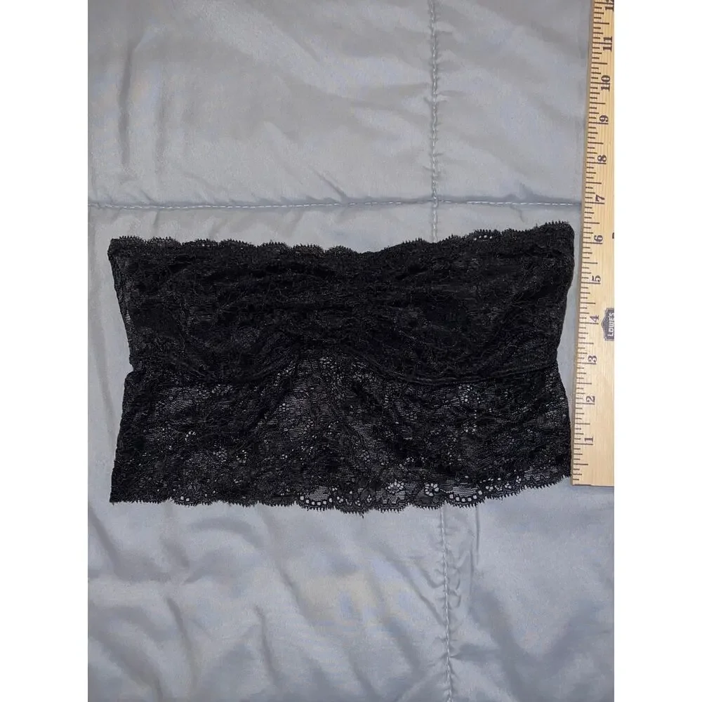 VTG Victoria’s‎ Secret PINK black lace bandeau bra sz S - Picture 2 of 7